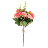 Maxbell 1 Bunch Artificial Hydrangea 5-Head Silk Flowers Wedding Decor Dark Pink