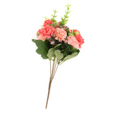 Maxbell 1 Bunch Artificial Hydrangea 5-Head Silk Flowers Wedding Decor Dark Pink