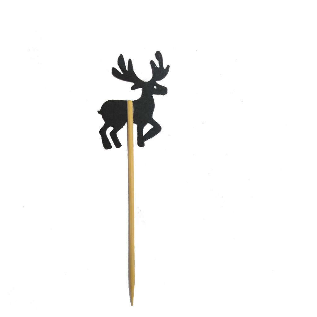 Maxbell 10 Pcs Reindeer Shape Birthday Cake Cake Topper Flags for Cake Decor Back