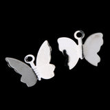 Maxbell 50 Pieces Copper Butterfly Charms DIY Jewelry Findings silver