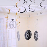 Maxbell 12pcs Digital Birthday Anniversary Celebration Hanging Swirls Party Decor 60