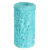 Maxbell 100m Jute Cord 2mm String Crafts DIY Gift Wrapping Twine Rope  Light Blue