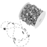 Maxbell 30m Star Bead Garlands DIY Wedding Bracelet Christmas Tree Accessory  Silver