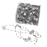 Maxbell 30m Star Bead Garlands DIY Wedding Bracelet Christmas Tree Accessory  Silver