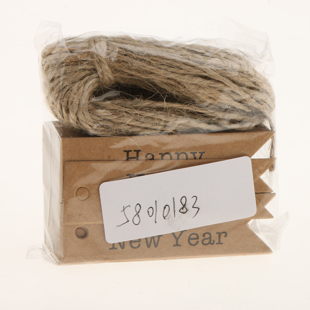 Maxbell 100 Vintage Kraft Paper HAPPY NEW YEAR Gift Tags Hanging Cards Labels Khaki