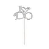 Maxbell I Do Cake Picks Wedding Engagement Cake Topper Cake Decoration Silver