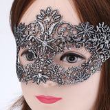 Maxbell Vintage Lace Venetian Masquerade Mask Halloween Party Costume Antique Silver