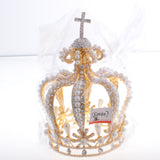 Maxbell Vintage Baroque Queen Crown Tiara Wedding Headpiece Carnival Costume Gold