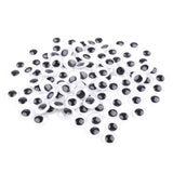 Maxbell 100pcs/ pack DIY Round Self-adhesive Wiggly Googly Eyes For Doll Toy 8MM