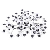 Maxbell 100pcs/ pack DIY Round Self-adhesive Wiggly Googly Eyes For Doll Toy 8MM