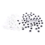 Maxbell 100pcs/ pack DIY Round Self-adhesive Wiggly Googly Eyes For Doll Toy 8MM