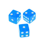 Maxbell 100 x Translucent 16mm Six Sided Spot Dice RPG Games Blue