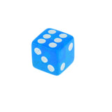 Maxbell 100 x Translucent 16mm Six Sided Spot Dice RPG Games Blue