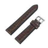 Maxbell Vintage Leather Surface Silicone Watch Band Strap Replacement Brown-22mm