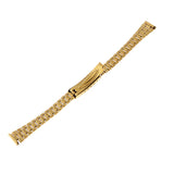 Maxbell Men Gold Stainless Steel Watch Band Strap Metal Replacement Bracelet 12mm