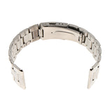 Maxbell Men Watch Band Solid Stainless Steel Strap Silver Folded Clasp 20mm