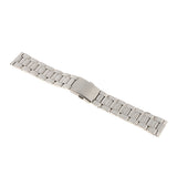 Maxbell Men Watch Band Solid Stainless Steel Strap Silver Folded Clasp 20mm