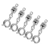 Maxbell 5pcs Copper Magnet Round Ball 5mm Lobster Clasp Clasp Jewelry Finding Silver