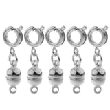 Maxbell 5pcs Copper Magnet Round Ball 5mm Lobster Clasp Clasp Jewelry Finding Silver