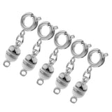 Maxbell 5pcs Copper Magnet Round Ball 5mm Lobster Clasp Clasp Jewelry Finding Silver