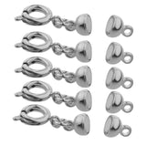 Maxbell 5pcs Copper Magnet Round Ball 5mm Lobster Clasp Clasp Jewelry Finding Silver