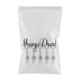 Maxbell 5pcs Copper Magnet Round Ball 5mm Lobster Clasp Clasp Jewelry Finding Silver