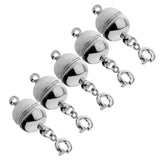 Maxbell 5pcs Copper Magnet Round Ball 10mm Lobster Clasp Clasp Jewelry Making Silver