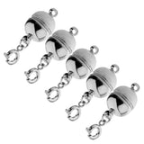 Maxbell 5pcs Copper Magnet Round Ball 10mm Lobster Clasp Clasp Jewelry Making Silver