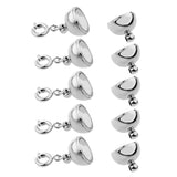 Maxbell 5pcs Copper Magnet Round Ball 10mm Lobster Clasp Clasp Jewelry Making Silver