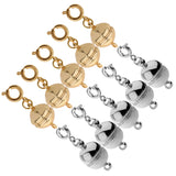 Maxbell 5pcs Copper Magnet Round Ball 10mm Lobster Clasp Clasp Jewelry Making Silver