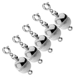 Maxbell 5pcs Copper Magnet Round Ball 10mm Lobster Clasp Clasp Jewelry Making Silver