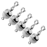 Maxbell 5pcs Copper Magnet Round Ball 10mm Lobster Clasp Clasp Jewelry Making Silver