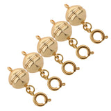 Maxbell 5pcs Copper Magnet Round Ball 10mm Lobster Clasp Clasp Jewelry Making Gold