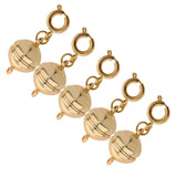 Maxbell 5pcs Copper Magnet Round Ball 10mm Lobster Clasp Clasp Jewelry Making Gold