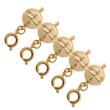 Maxbell 5pcs Copper Magnet Round Ball 10mm Lobster Clasp Clasp Jewelry Making Gold