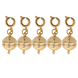 Maxbell 5pcs Copper Magnet Round Ball 10mm Lobster Clasp Clasp Jewelry Making Gold