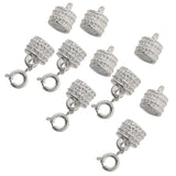 Maxbell 5pcs Copper Magnet Round Ball 8mm Clasp for Necklace Bracelet White Silver