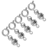 Maxbell 5pcs Copper Magnet Round Ball 6mm Lobster Clasp Clasp Findings Silver