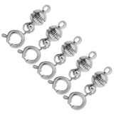 Maxbell 5pcs Copper Magnet Round Ball 6mm Lobster Clasp Clasp Findings Silver