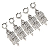 Maxbell 5pcs Copper Magnet Round Ball 8mm Clasp for Necklace Bracelet White Silver