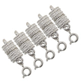 Maxbell 5pcs Copper Magnet Round Ball 8mm Clasp for Necklace Bracelet White Silver