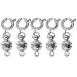 Maxbell 5pcs Copper Magnet Round Ball 6mm Lobster Clasp Clasp Findings Silver