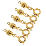 Maxbell 5pcs Copper Magnet Round Ball 5mm Lobster Clasp Clasp Jewelry Finding Gold