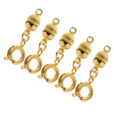 Maxbell 5pcs Copper Magnet Round Ball 5mm Lobster Clasp Clasp Jewelry Finding Gold