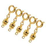 Maxbell 5pcs Copper Magnet Round Ball 5mm Lobster Clasp Clasp Jewelry Finding Gold