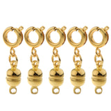 Maxbell 5pcs Copper Magnet Round Ball 5mm Lobster Clasp Clasp Jewelry Finding Gold