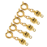 Maxbell 5pcs Copper Magnet Round Ball 5mm Lobster Clasp Clasp Jewelry Finding Gold