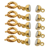 Maxbell 5pcs Copper Magnet Round Ball 5mm Lobster Clasp Clasp Jewelry Finding Gold