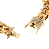 Maxbell Hip Hop Gold Plated Finished Miami Cuban Link Chain Bracelet Bangle 14mm