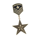 Maxbell Vintage Alloy Metal Star Mini Medal Small Pin Badge Brooch Antique Bronze